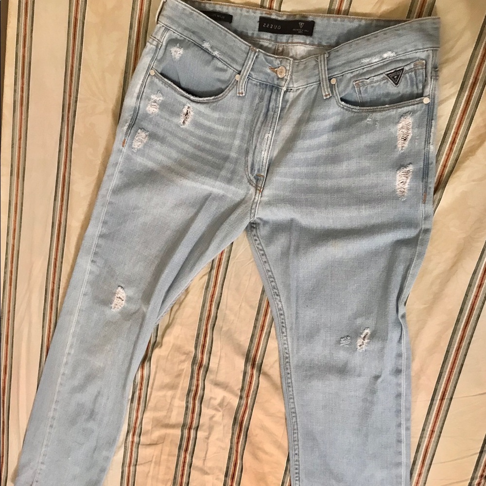 Guess light was slim straight jeans